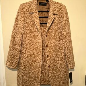 Dana Buchman Tan Patterned Coat and skirt